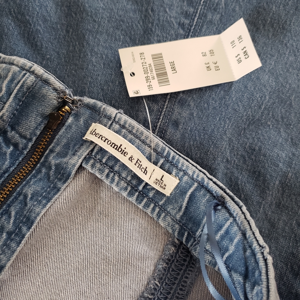 Abercrombie & Fitch strapless A-Line Denim Dress - Light Blue - Picture 5 of 5